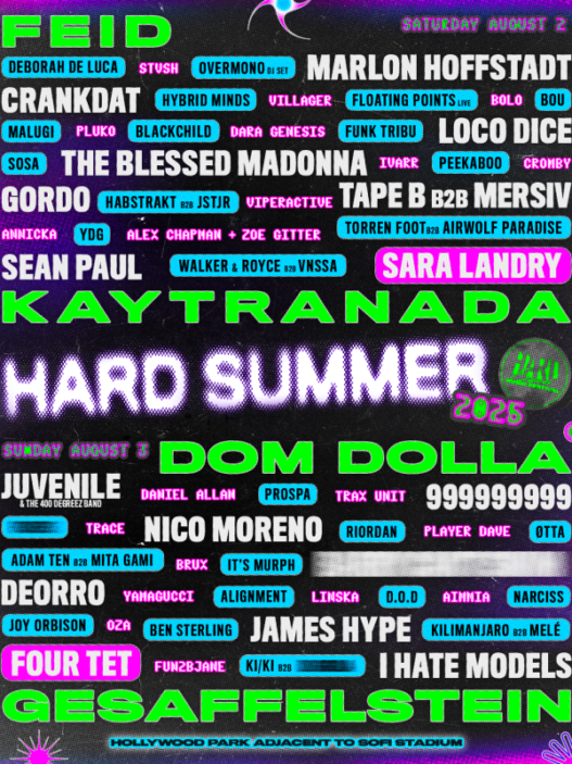 Dom Dolla, Sara Landry, Kaytranada and More Confirmed for HARD Summer 2025: See the Full Lineup